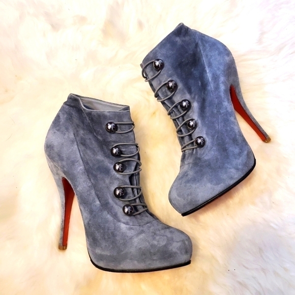 Christian Louboutin Fifre Corset Suede Ankle Boots sz. 36 - Picture 4 of 10